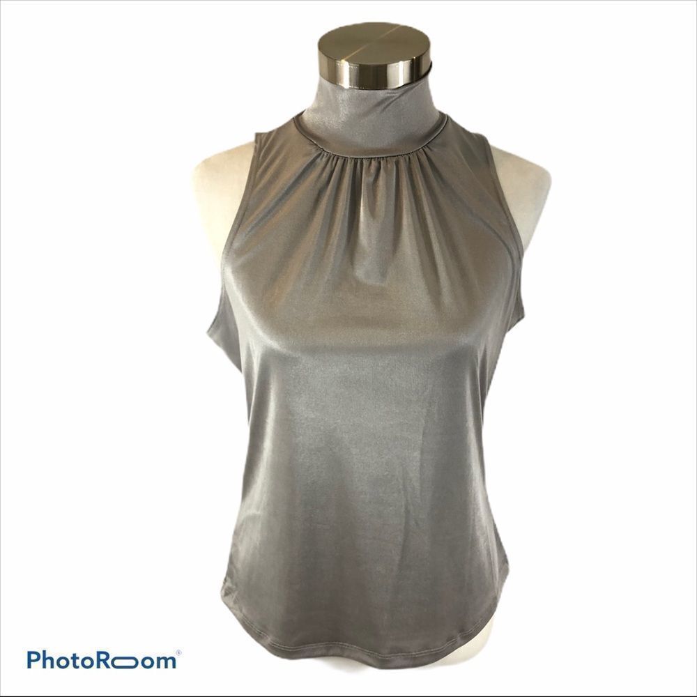 Stephen and Casey Silver Sleeveless Tank Top Large‎